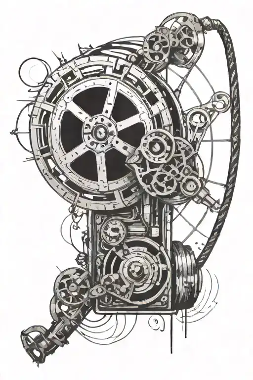 A film reel intertwined with an ear, symbolizing the connection between sound and visual storytelling tattoo design idea
