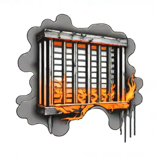 jail cell with bars tattoo design idea