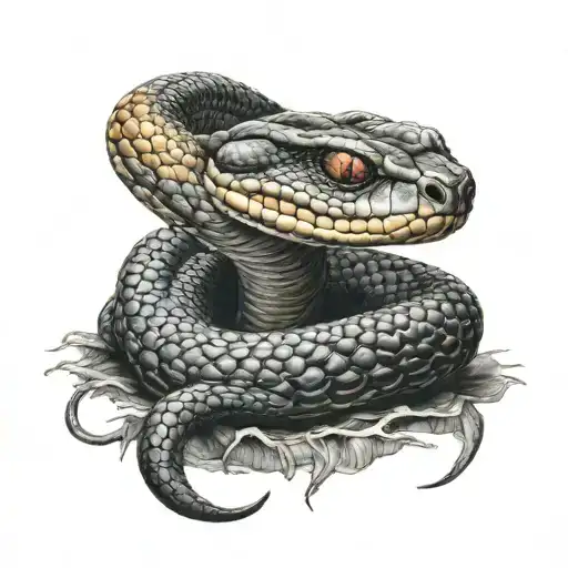 cry king cobra wrapped tattoo design idea