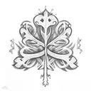 shamrock and thistle tied together on fire  tattoo design idea