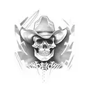 cowboy skeleton tattoo design idea