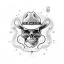 cowboy skeleton tattoo design idea