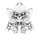 skeleton with cowboy hat tattoo design idea