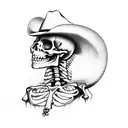 skeleton with cowboy hat tattoo design idea