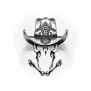 skeleton with cowboy hat tattoo design idea