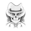 skeleton with cowboy hat tattoo design idea