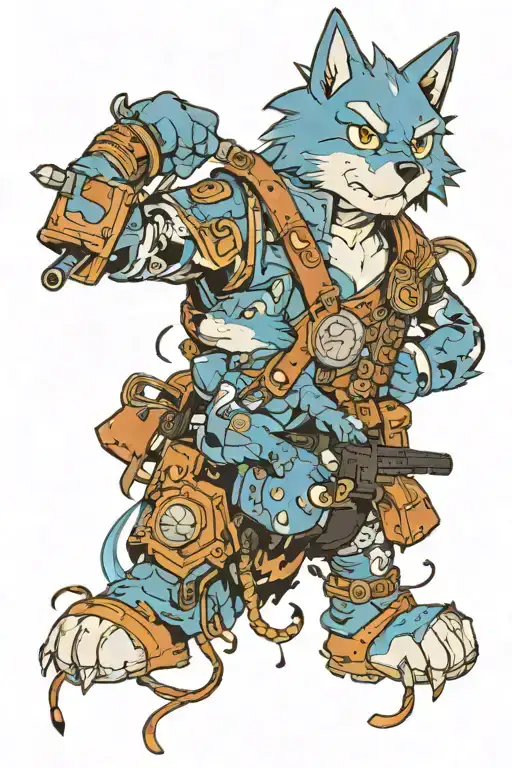 bluey characters but metal tattoo design idea