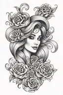 write my three daughters name written vertically Farida Dalida Amina tattoo design idea