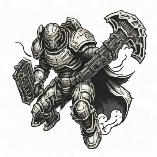 doom slayer tattoo design idea