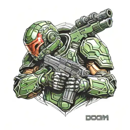 doom slayer tattoo design idea