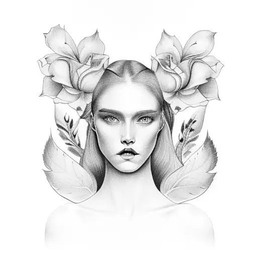 Mabel Louise Stella with fendi and rose tattoo design idea