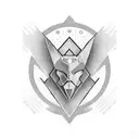 An abstract design incorporating the iconic NCA logo with elements of cheerleading movements tattoo design idea