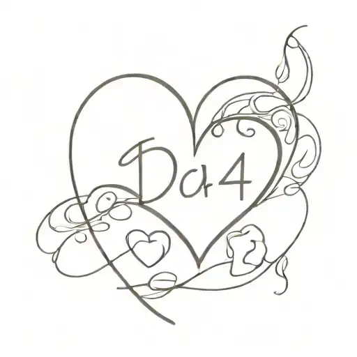 heart with date 5 march 1974 tattoo design idea