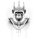Maya themed ape king tattoo design idea
