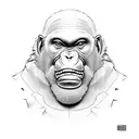 Maya themed ape king tattoo design idea