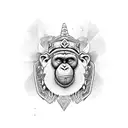 Maya themed ape king tattoo design idea