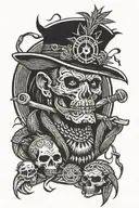 Black and white witch doctor  tattoo design idea