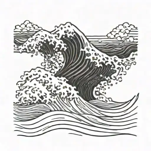 waves tattoo that is deep minimalist and elegant which has deep meaning to it the tatto should be only fine lines  tattoo design idea