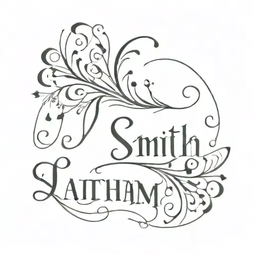 "Smith" and "Latham" written out  tattoo design idea