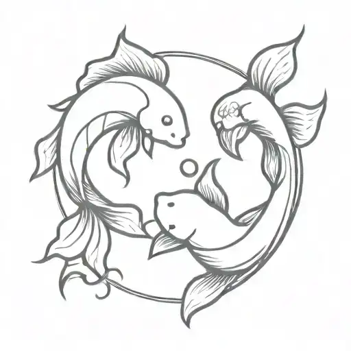 koi fish yin yang tattoo design idea