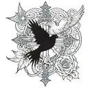 Holy trinity  a cross for the son a crown for the father and a dove for the holy spirit. sketchy tattoos tattoo design idea