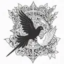 Holy trinity  a cross for the son a crown for the father and a dove for the holy spirit. sketchy tattoos tattoo design idea