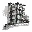 Multi-storey building with an address sign tattoo design idea