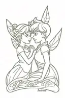 peter pan and tinkerbell tattoo design idea
