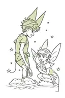 peter pan and tinkerbell tattoo design idea