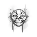 corvo em cima da caveira tattoo design idea