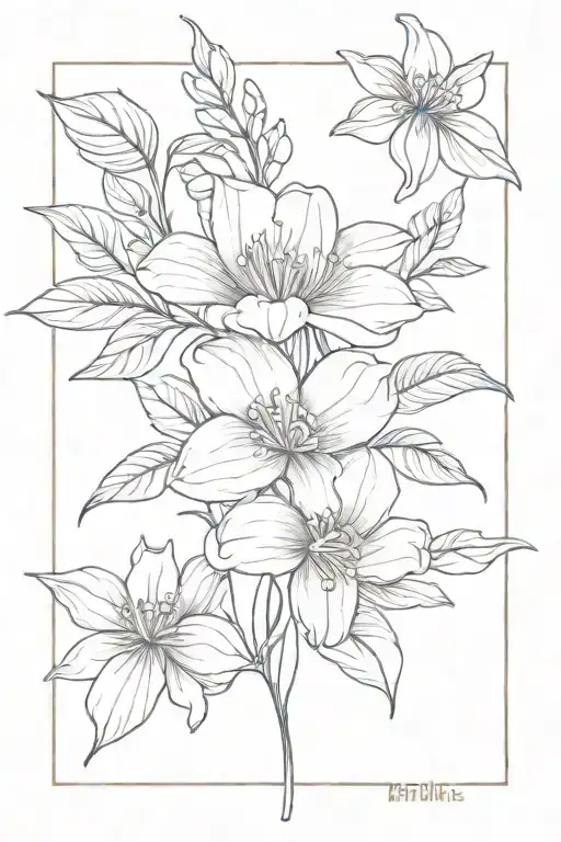 may birth flower. June birth flower. September birth flower. the name belle  tattoo design idea