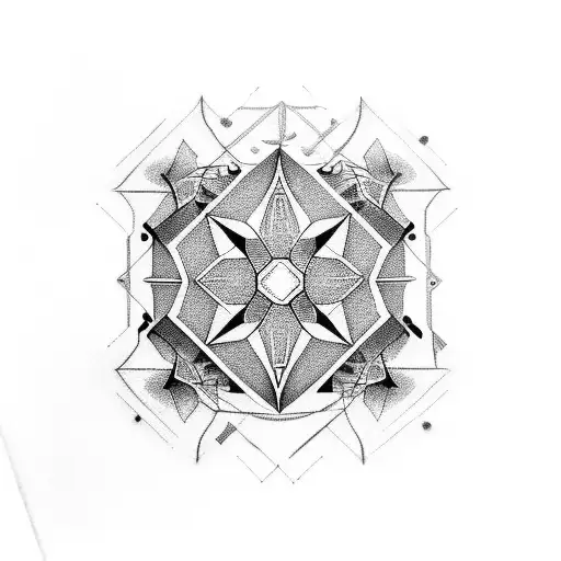 Intricate geometric design incorporating the phrase '70x7' tattoo design idea