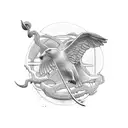 Biblical scene depicting forgiveness tattoo design idea