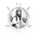 Biblical scene depicting forgiveness tattoo design idea