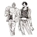 jojo, evangelion and one piece tattoo design idea