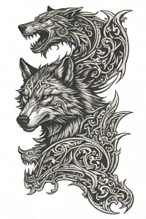 wolf the witcher wolf school tattoo design idea