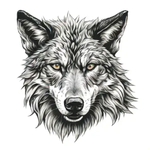 the witcher wolf head tattoo design idea