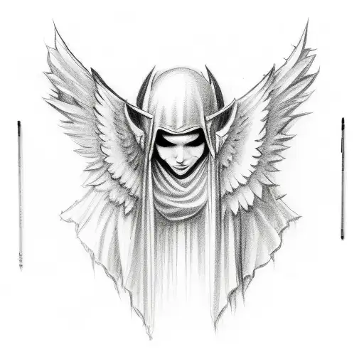 angel devil wings blessed tattoo design idea