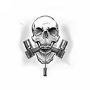 skull with gun through mouth tattoo design idea