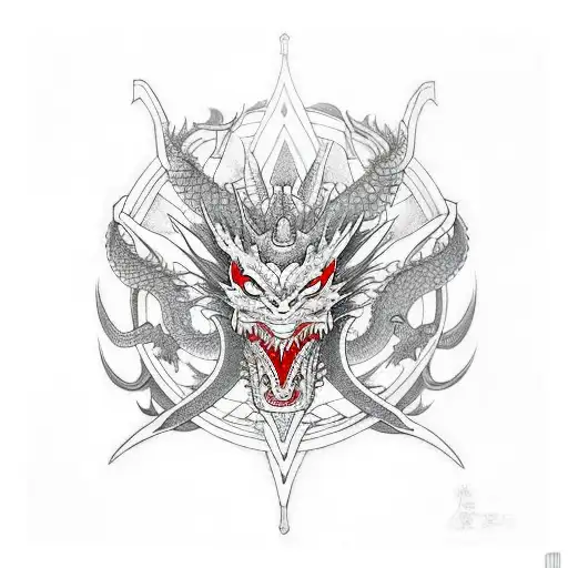 Dragon samurai carpa tattoo design idea