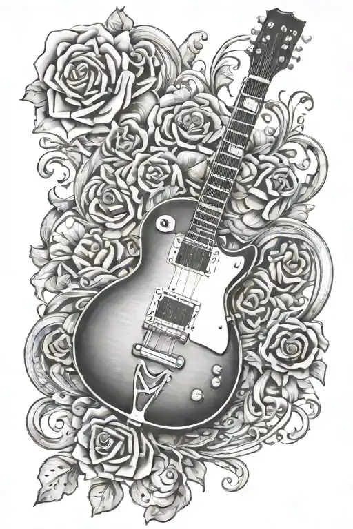 les paul guitar tattoo design idea