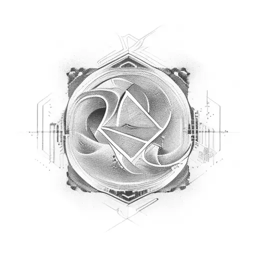 An abstract design incorporating digital marketing symbols and stock trading  tattoo design idea