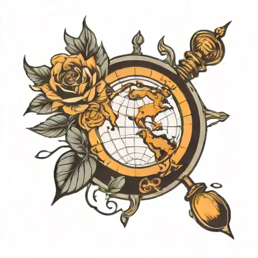globe tattoo design idea