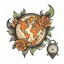 globe tattoo design idea