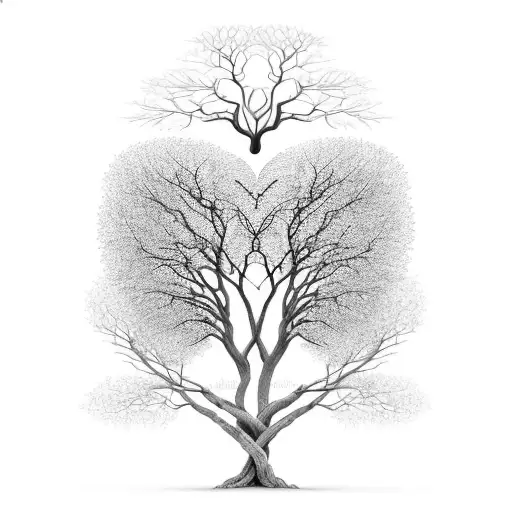 A heart-shaped tree with branches reaching out to form the word 'hug', symbolizing the love and support you give to your children tattoo design idea