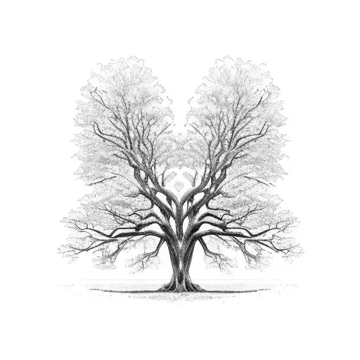 A heart-shaped tree with branches reaching out to form the word 'hug', symbolizing the love and support you give to your children tattoo design idea