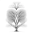 A heart-shaped tree with branches reaching out to form the word 'hug', symbolizing the love and support you give to your children tattoo design idea