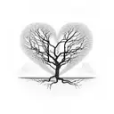 A heart-shaped tree with branches reaching out to form the word 'hug', symbolizing the love and support you give to your children tattoo design idea