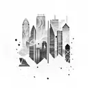skyline of Dallas and Houston  tattoo design idea