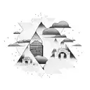 skyline of Dallas and Houston  tattoo design idea